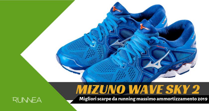Migliori scarpe da running massimo ammortizzamento 2019, Mizuno Wave Sky 2