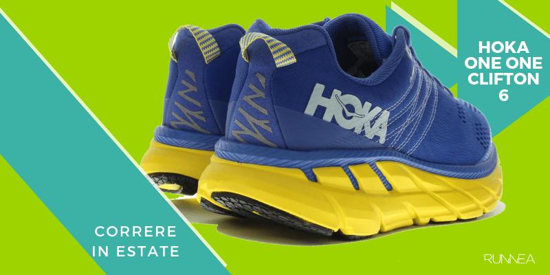 Le 8 migliori scarpe da running per correre in estate, Hoka One one Clifton 6