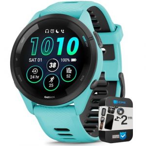 Garmin 010-02810-03 Forerunner 265S GPS Smartwatch Bundle (Aqua e Nero)