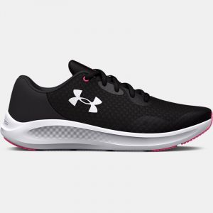 Scarpe da corsa Grade School Under Armour Charged Pursuit 3 da ragazza Nero / Jet Grigio / Bianco 36.5