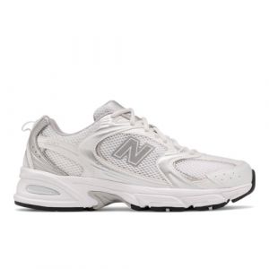 New Balance Unisex 530 in Bianca/Grigio, Synthetic, Taglia 38.5