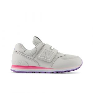 New Balance Bambino 574 HOOK & LOOP in Grigio/Rosa