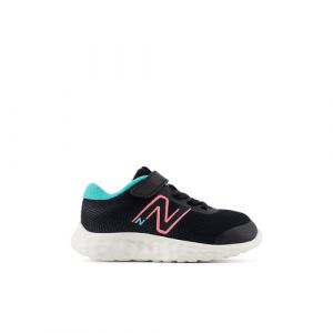 New Balance Bambino 520v8 Bungee Lace in Nero/Rosa/Verde