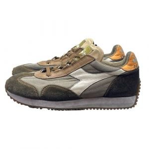 Diadora Heritage Scarpe Uomo Equipe H Dirty Stone Wash Evo 174736 Marrone in Tela e Pelle Scamosciata colorazione Beige Cuoio (Numeric_41)