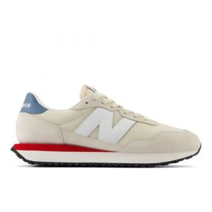 New Balance Uomo 237 in Beige/Bianca/Blu/Rossa, Suede/Mesh, Taglia 45.5