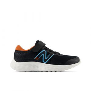 New Balance Bambino 520v8 Bungee Lace in Nero/Blu/Arancia