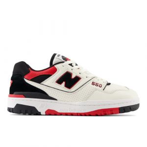 New Balance Unisex 550 in Bianca/Rossa/Nero