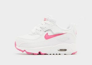 Nike Air Max 90 Leather Infant, White/Laser Fuchsia