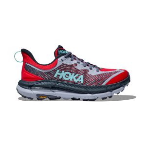 Scarpe Hoka Mafate Speed 4 Rosso Grigio AW24 da Donna