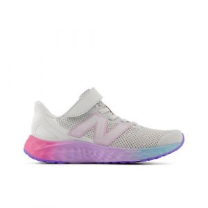 New Balance Bambino Fresh Foam Arishi v4 Bungee Lace with Top Strap in Grigio/Rosa/Viola