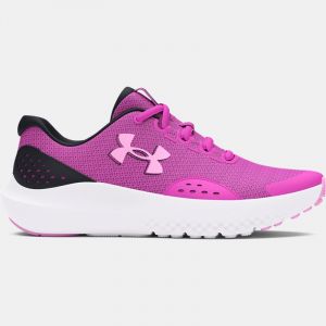 Scarpe da corsa Grade School Under Armour Surge 4 da ragazza Vivid Magenta / Nero / Stellar Rosa 40