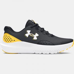 Scarpe da corsa Grade School Under Armour Surge 4 da ragazzo Nero / Taxi / Bianco 37.5