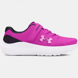 Scarpe da corsa Pre-School Under Armour Surge 4 AC da ragazza Nero / Lavish / Salt Porpora 31