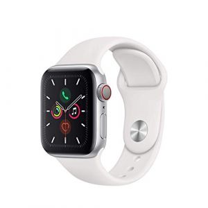 Apple Watch Series 5 Cellulare 40mm Cassa in alluminio argento con cinturino sportivo Bianco - S / M (Ricondizionato)