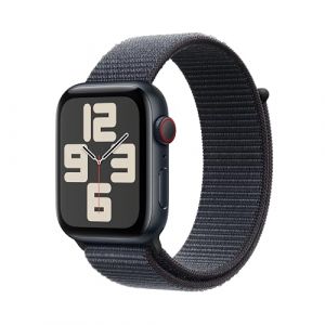 Apple Watch SE (2ª gen.) GPS + Cellular 44 mm Smartwatch con cassa in alluminio Mezzanotte e cinturino Sport Loop Inchiostro. Tracker per fitness e sonno