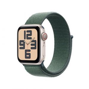 Apple Watch SE (2ª gen.) GPS + Cellular 40 mm Smartwatch con cassa in alluminio Galassia e cinturino Sport Loop Verde lago. Tracker per fitness e sonno