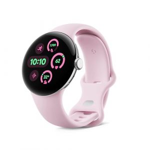 Google Pixel Watch 3 (41 mm) - Cassa color argento lucido - Cinturino rosa quarzo - Wi-Fi