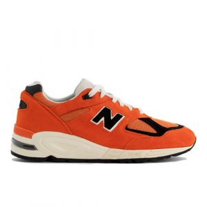 New Balance Uomo MADE in USA 990v2 in Arancia/Nero, Leather, Taglia 47.5