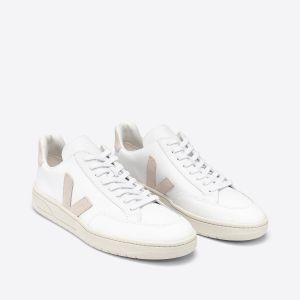 Veja Sneakers Con Lacci In Pelle V-12 Bianco Donna Taglie 46