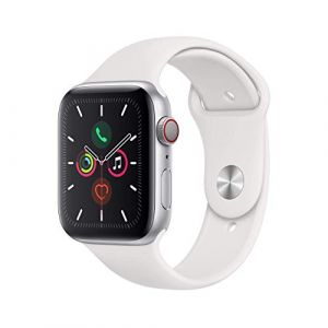 Apple Watch Series 5 44mm (GPS + Cellular) - Cassa In Alluminio Color Argento Con Bianco Cinturino Sport (Ricondizionato)