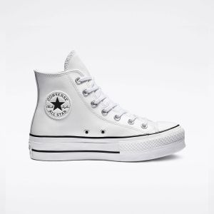 Converse Chuck Taylor All Star Lift Platform in Pelle Bianca