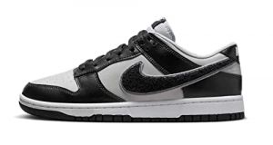 Nike Mens Dunk Low DQ7683 001 Chenille Swoosh Nero Grigio