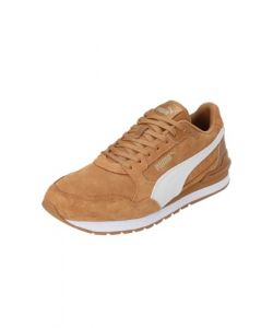 PUMA Sneakers ST Runner v4 in Suede Unisex 44.5 Desert Tan Vapor Gray Team Gold White Brown Beige