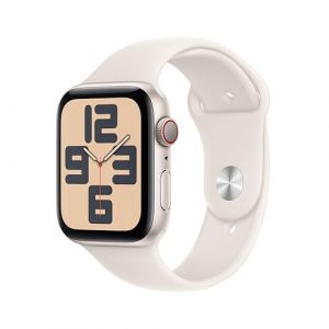 Apple Watch SE (2ª gen.) GPS + Cellular 44 mm Smartwatch con cassa in alluminio Galassia e Cinturino Sport Galassia - M/L. Tracker per il fitness e il sonno