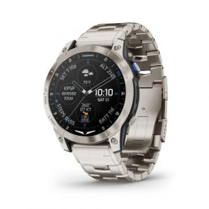 Garmin D2 Mach 1 Aviator Smartwatch with Vented Titanium Bracelet Bracciale Titanio E Silicone