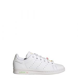 adidas Originals Girl's Stan Smith (Big Kid) White/Bliss Orange/Beam Pink 7 Big Kid M