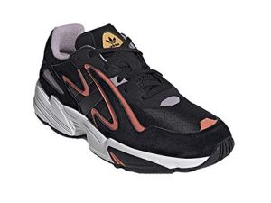 adidas Men's YUNG-96 Chasm Low Athletic Shoes (Black/Black/Coral