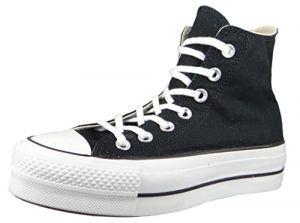 Converse Chucks Plateau Nero 560845C Chuck Taylor all Star Lift - Hi Nero Bianco Bianco