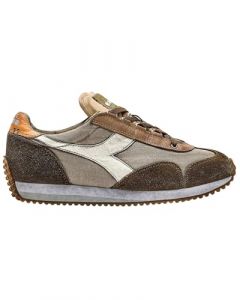 Diadora Heritage Scarpe Uomo Equipe H Dirty Stone Wash Evo 174736 Marrone in Tela e Pelle Scamosciata colorazione Beige Cuoio (Numeric_46)