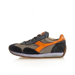 Diadora Heritage Scarpe Uomo Equipe H Dirty Stone Wash Evo 174736 Grigio Beige in Tela e Pelle Scamosciata colorazione Nebbia Beige (Numeric_44)