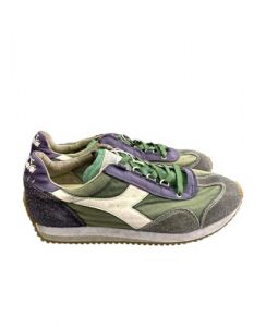 Diadora Scarpe Heritage Equipe H Dirty Stone Wash Evo Sneaker Unisex Verde Mirto