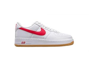 NIKE Scarpe da Ginnastica da Uomo Air Force 1 Low White University Red