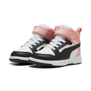 PUMA Sneaker Rebound V6 Mid per Bimbi ai Primi Passi 27 White Strong Gray Pink Fruit