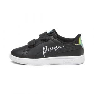 PUMA Girls SMASH 3.0 L CRYSTAL WINGS V PS-PUMA BLACK-PUMA WHITE-TEAM AQUA