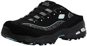 Skechers Women's D'Lites Slip-On Mule Sneaker Black/Aqua 8.5