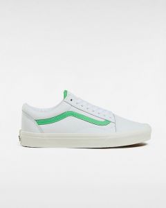 VANS Scarpe In Pelle Scamosciata Old Skool (leather White/green) Unisex Bianco, Taglia 47