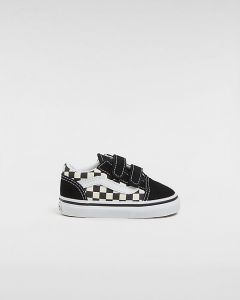 VANS Scarpe Bambino Con Chiusura A Strappo Primary Check Old Skool (1-4 Anni) ((primary Check) Blk/white) Toddler Nero, Taglia 26.5