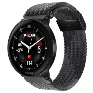 Polar Ignite 3 - Smartwatch con GPS per fitness con cinturino in filo intrecciato nero