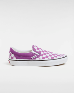 Vans - Scarpe Classic Slip-On Checkerboard, Uomo, Viola, Taglia: 34.5
