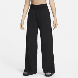 Pantaloni confortevoli in fleece a gamba larga e vita alta Nike Sportswear Phoenix Plush ? Donna - Nero
