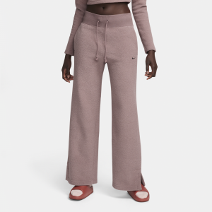 Pantaloni confortevoli in fleece a gamba larga e vita alta Nike Sportswear Phoenix Plush ? Donna - Viola