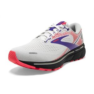 Brooks Ghost 14 Women's Neutral Running Shoe - White/Purple/Coral - 8.5