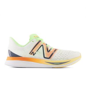 New Balance Donna FuelCell SuperComp Pacer in Bianca/blanc/Arancia/Verde/vert, Synthetic, Taglia 37