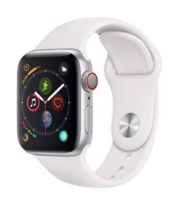 Apple Watch Series 4 40mm (GPS + Cellular) - Cassa In Alluminio Color Argento Con Bianco Cinturino Sport (Ricondizionato)