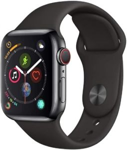 Apple Watch Series 4 40mm (GPS + Cellular) - Cassa In Acciaio Inossidabile Color Grigio Siderale Con Nero Cinturino Sport (Ricondizionato)