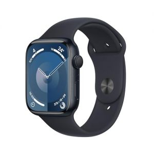 Apple Watch Series 9 GPS 45mm Smartwatch con cassa in alluminio color mezzanotte e Cinturino Sport mezzanotte - M/L. Fitness tracker